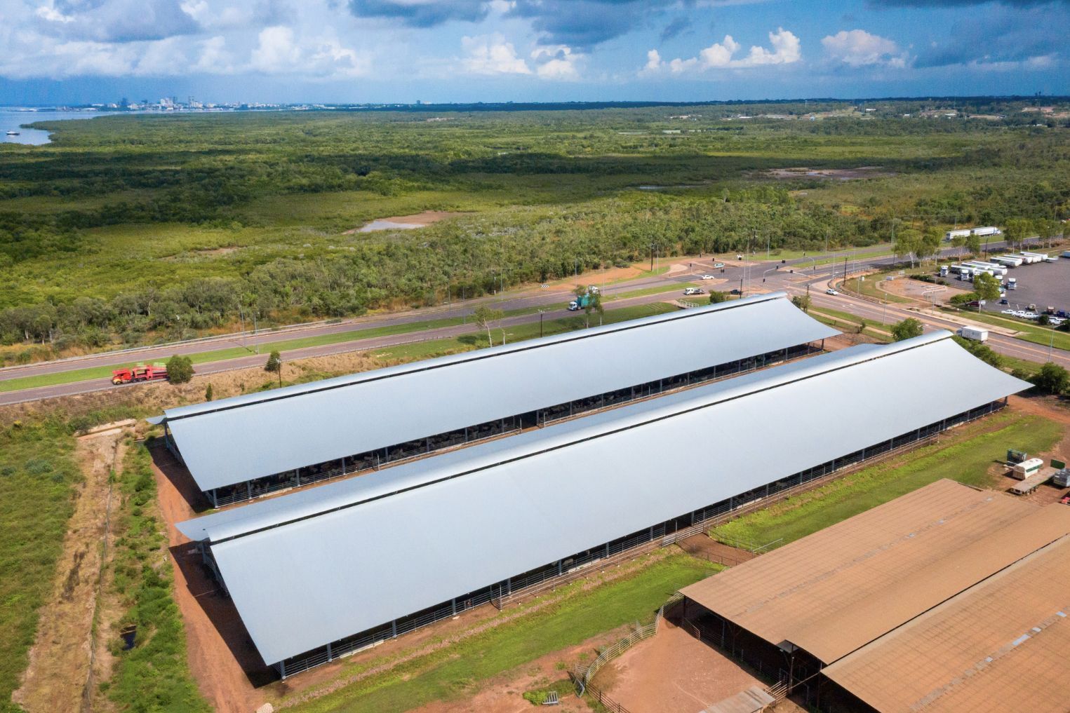 NTLEA Berrimah Export Yards Ridgeback® cattle covers by Entegra. Darwin, Northern Territory.
